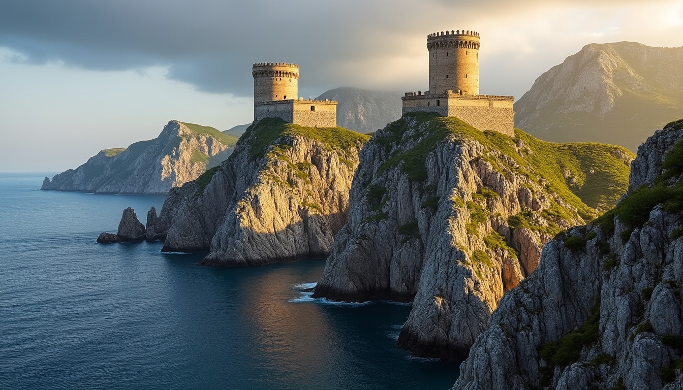 découvrez comment les promontoires rocheux influençaient le choix stratégique des emplacements des tours génoises, véritables gardiennes du littoral méditerranéen.