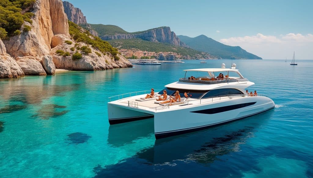 louez un catamaran silencieux et profitez d’excursions et de croisières de luxe, entre confort, sérénité et paysages d’exception.