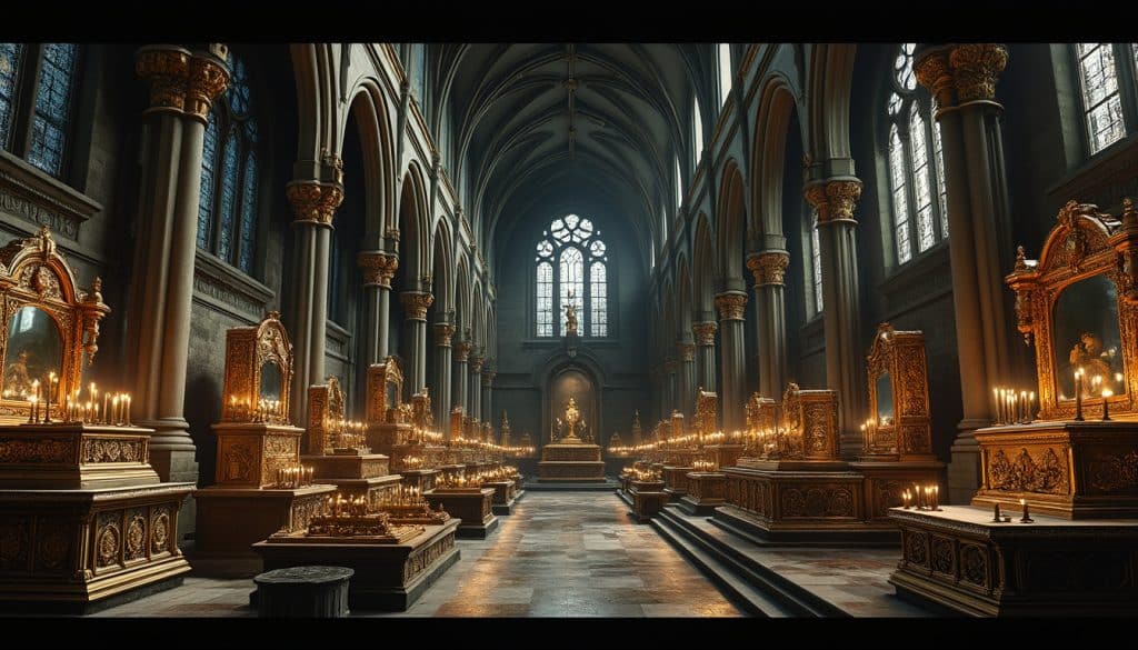 découvrez l'histoire fascinante et la richesse artistique des reliquaires somptueux abrités dans la crypte des grandes cathédrales, témoins précieux du patrimoine religieux.