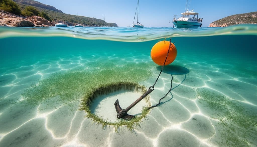 à santa giulia, découvrez les mesures mises en place pour protéger les herbiers de posidonie endommagés par les ancres et préserver la biodiversité marine.