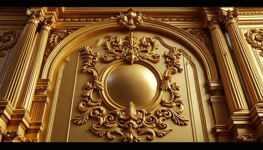 découvrez l'éclat somptueux des dorures à la feuille d'or, emblème des intérieurs baroques d'églises, alliant tradition artistique et spiritualité.