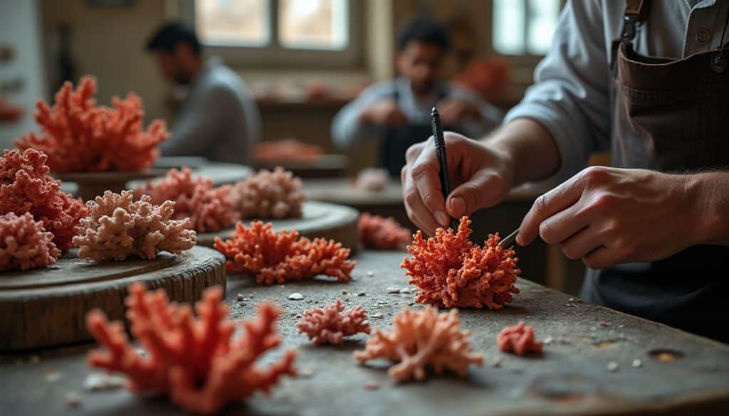 découvrez comment les ateliers de haute-corse perpétuent et valorisent l’artisanat du corail rouge, entre savoir-faire traditionnel et création contemporaine.